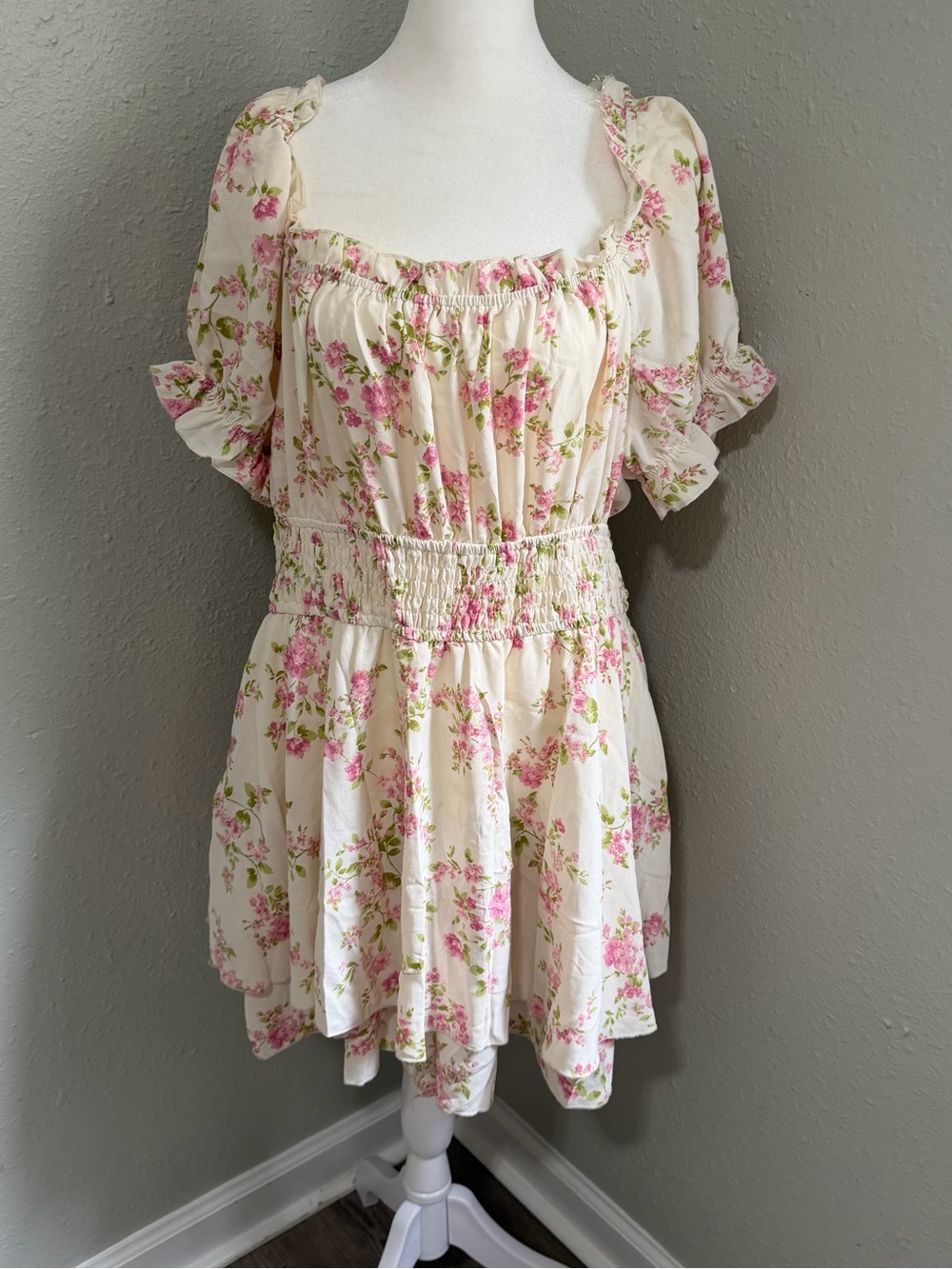 Inspired Hearts Pink and Green Floral Sundress